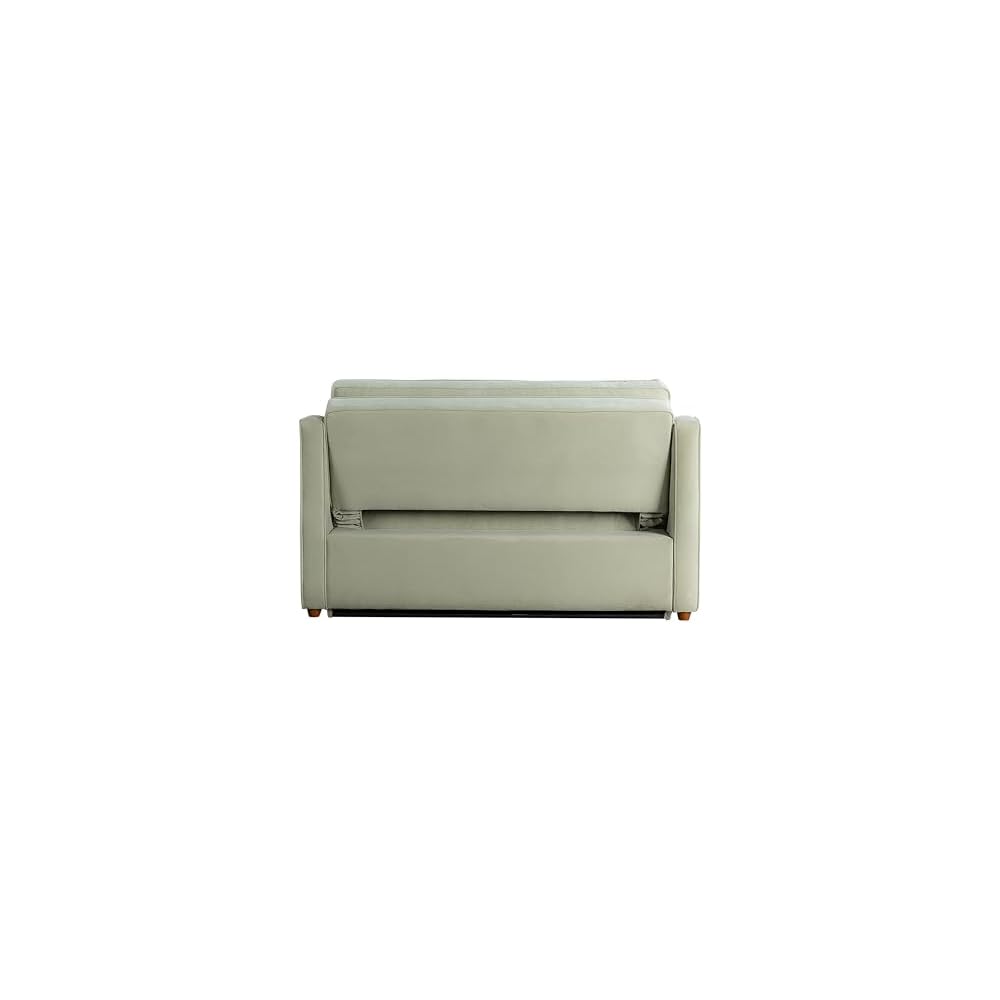 Serta® Santa Cruz 62.2" Convertible Loveseat, Full-Size, Recessed Track Arms, Dream Coil® Comfort, Fingerguard® Pinch Point Protection, Soft Velvet Fabric, Sage
