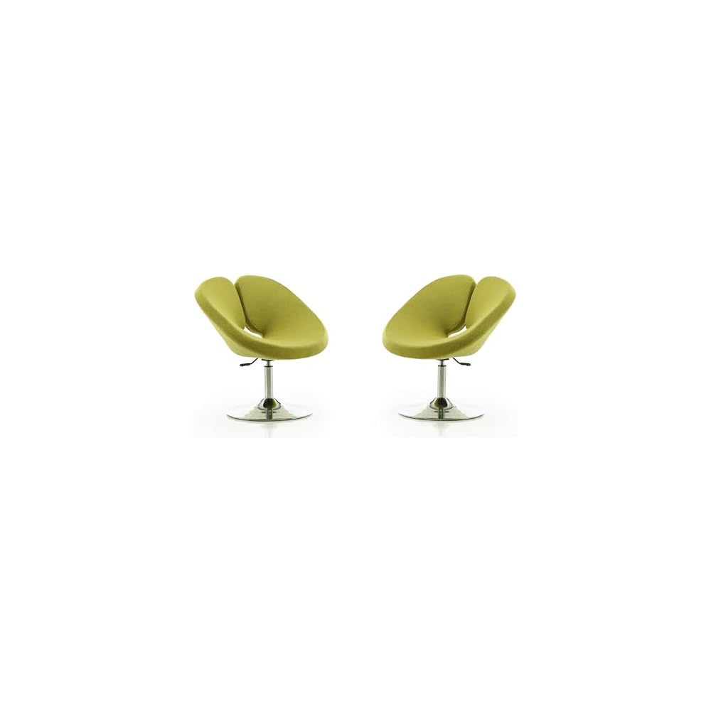 Manhattan Comfort Perch Mid Century Modern Living Room Wool Blend Adjustable Accent Chair, 27.36", Set of 1, Green