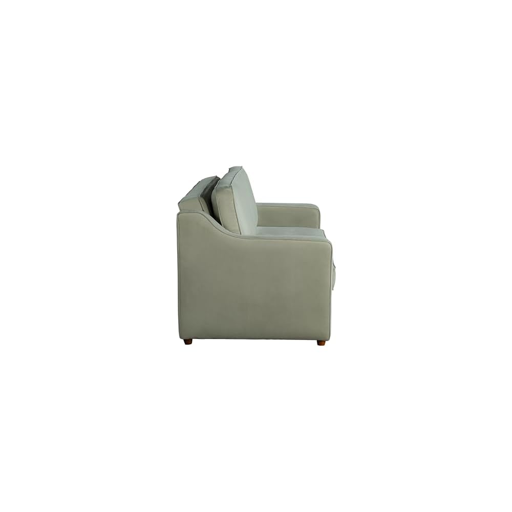 Serta® Santa Cruz 62.2" Convertible Loveseat, Full-Size, Recessed Track Arms, Dream Coil® Comfort, Fingerguard® Pinch Point Protection, Soft Velvet Fabric, Sage