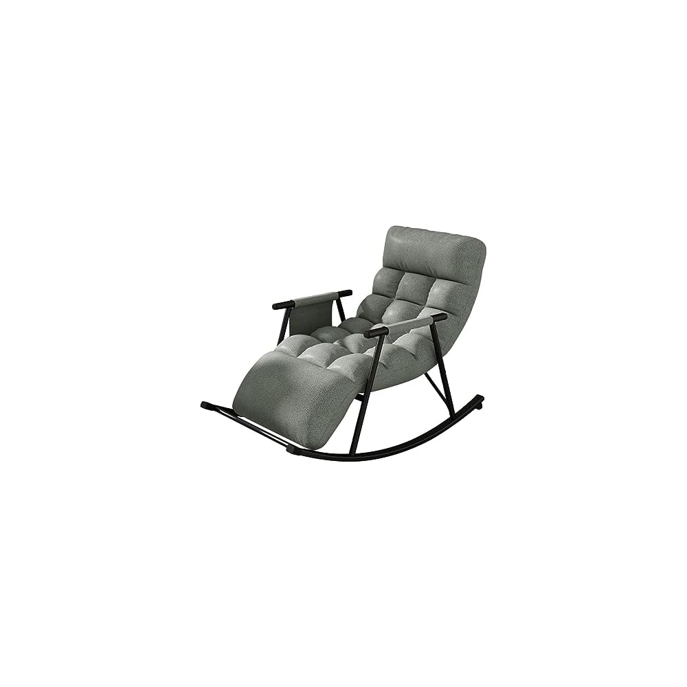 Leisure Sofa Rocking Chair Recliner Armchair Soft Upholstered Lazy Chair Glider for Balcony Poolside Backyard,Rocker Accent Chair with Ottoman for Living Room (Color : Yellow)
