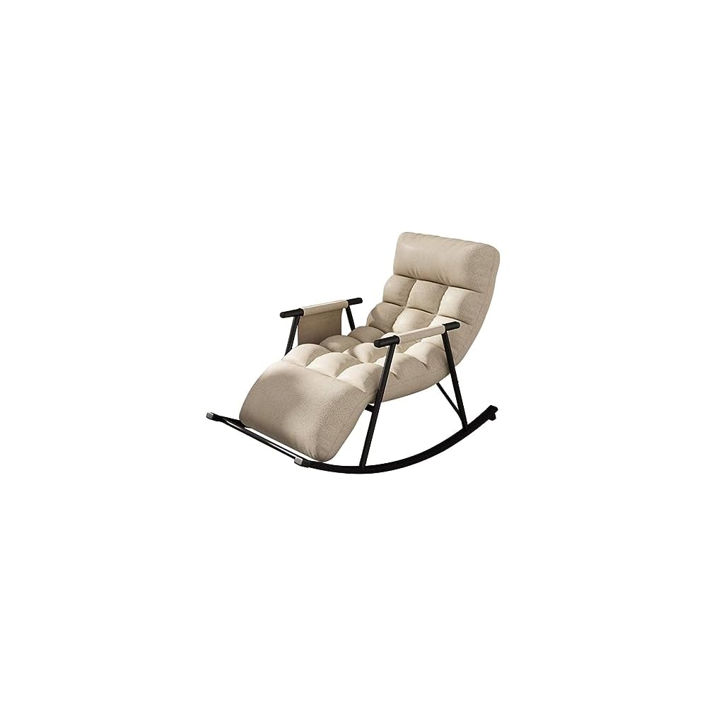 Leisure Sofa Rocking Chair Recliner Armchair Soft Upholstered Lazy Chair Glider for Balcony Poolside Backyard,Rocker Accent Chair with Ottoman for Living Room (Color : Yellow)