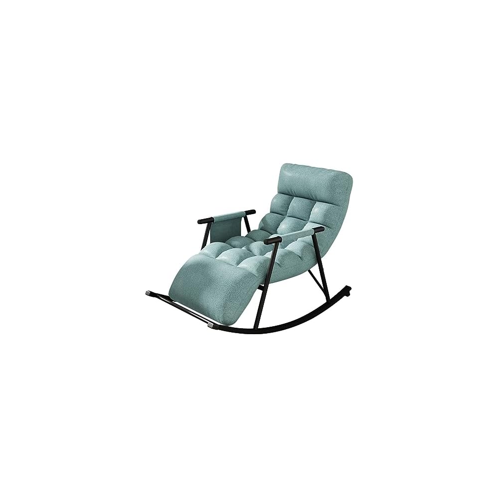 Leisure Sofa Rocking Chair Recliner Armchair Soft Upholstered Lazy Chair Glider for Balcony Poolside Backyard,Rocker Accent Chair with Ottoman for Living Room (Color : Yellow)