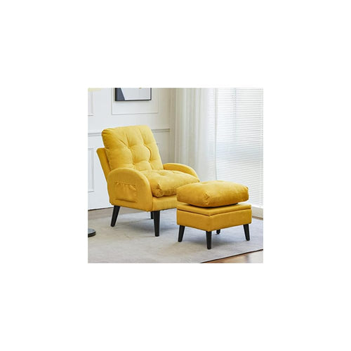Accent Chair with Storage with Adjustable Backrest Side Pocket Armchair for Living Room(White-Dinosaur Doodle4)