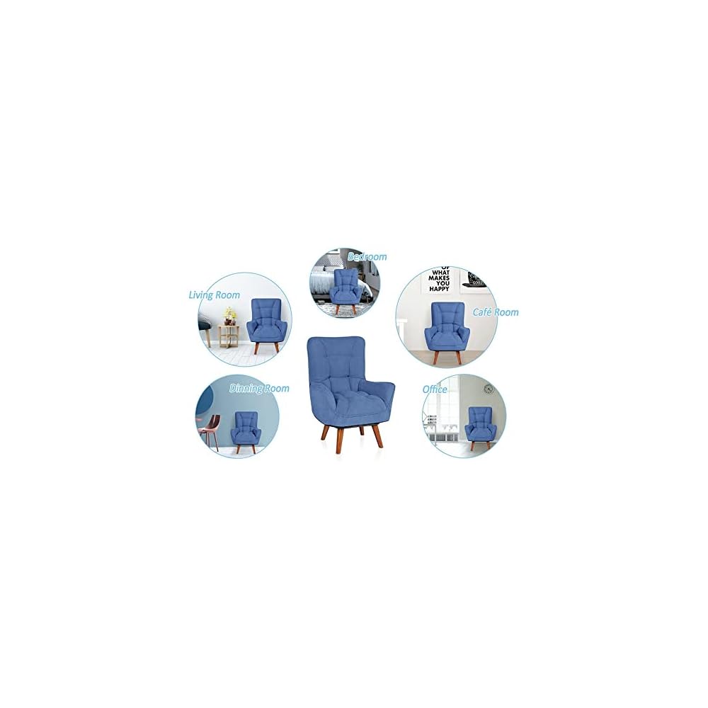 Modern Single Sofa Chair Upholstered Arm Chair Bedroom Living Room Chair(Blue) Sofa Covers Sectional Sofa
