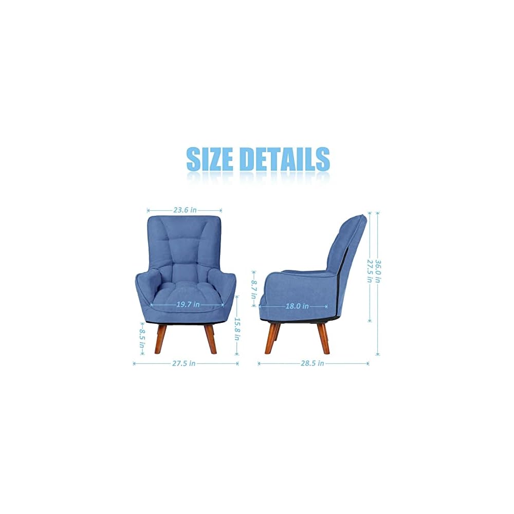 Modern Single Sofa Chair Upholstered Arm Chair Bedroom Living Room Chair(Blue) Sofa Covers Sectional Sofa