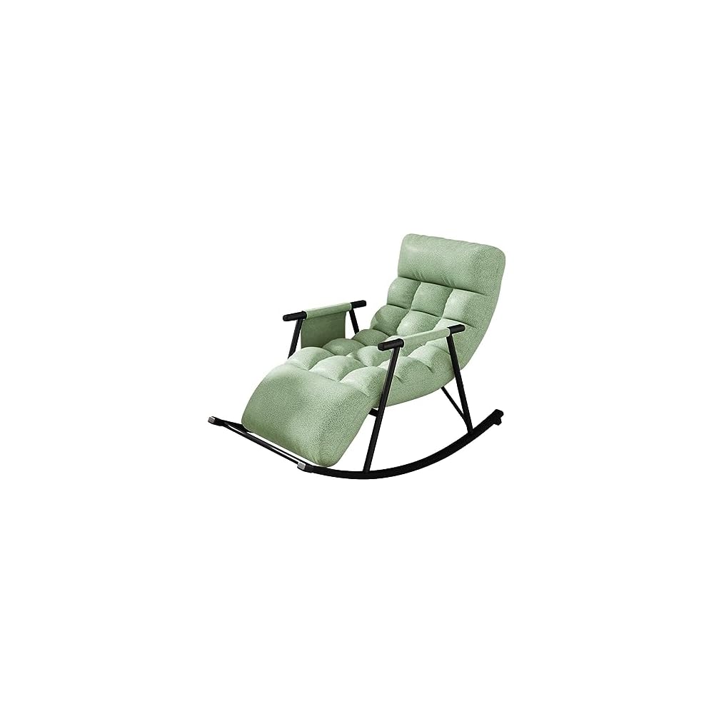 Leisure Sofa Rocking Chair Recliner Armchair Soft Upholstered Lazy Chair Glider for Balcony Poolside Backyard,Rocker Accent Chair with Ottoman for Living Room (Color : Yellow)