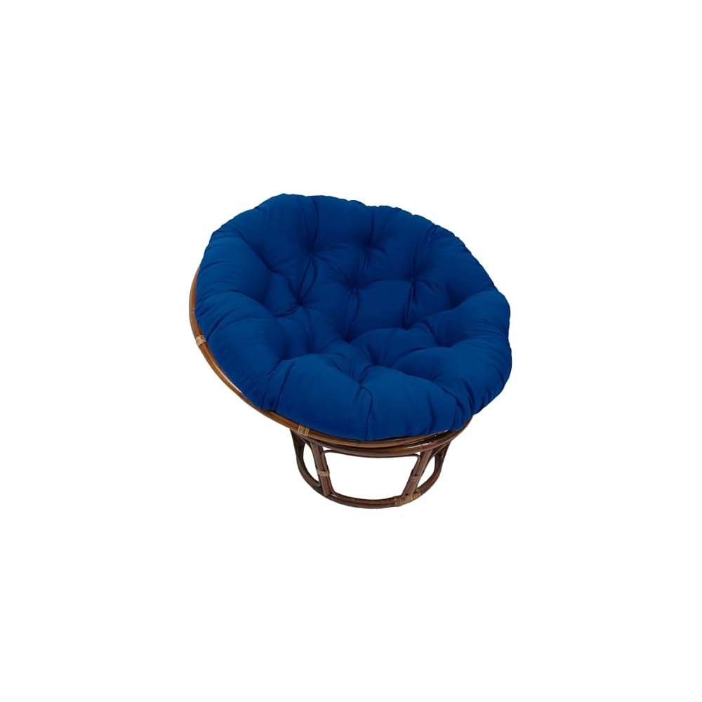 Blazing Needles Solid Twill Papasan Chair Cushion, 48" x 6" x 48", Royal Blue