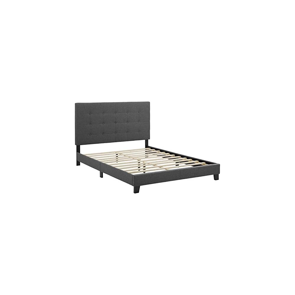 Modway Melanie Tufted Fabric Upholstered Full Platform Bed in Gray
