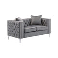 Lilola Home Lorreto Gray Velvet Loveseat