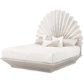 Michael Amini Fantosini King Fan Bed - Silver Leaf