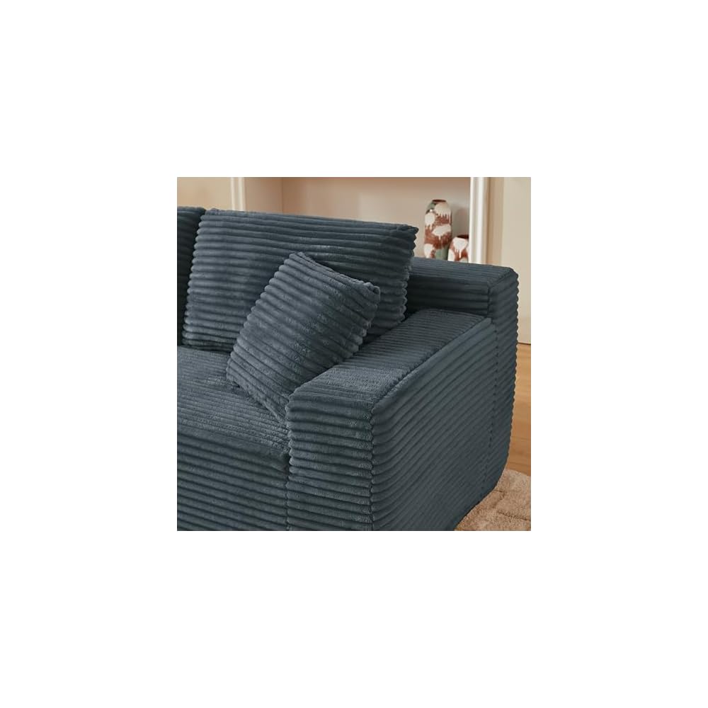 103" Left Facing Cloud Sectional Boneless Couches for Living Room, L Shaped Corner Couch Comfy Corduroy Floor Modular Sectional Sofa with Deep Seat,Chaise Lounge,Memory Foam for Small Places