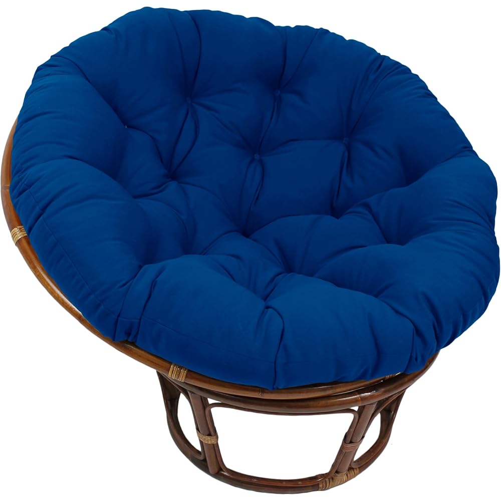 Blazing Needles Solid Twill Papasan Chair Cushion, 48" x 6" x 48", Royal Blue