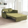 75" Long 3-in-1 Sleeper Chair Pull Out Bed, Single Sleeper Sofa Bed with Wing Table and Side Pocket for Living Room, Bedroom, Small Space, Green