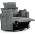 Power Swivel Rocker Recliner, Glider Nursery Chair for Adults, Modern Leisure Sofa Chair with 2 Pillows for Small Spaces, Bedroom, Living Room, Beige (Light Grey)