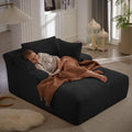 49.2" Full Foam Oversized Chaise Lounge Chair Cozy Cloud Couch, Modern Plush Corduroy Upholstered Sleeper Sofa Daybed with 3 Throw Pillows and Wide Armrest for Living Room, No Assembly Required