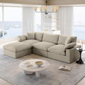 Cloud Couch Modular Sectional Sofa, Oversized Wide Deep Seat Cloud Sofa Down Filled, Comfy Convertible Upholstered Sleeper Bed Sectional Couches for Living Room, Covers Washable & Replaceable